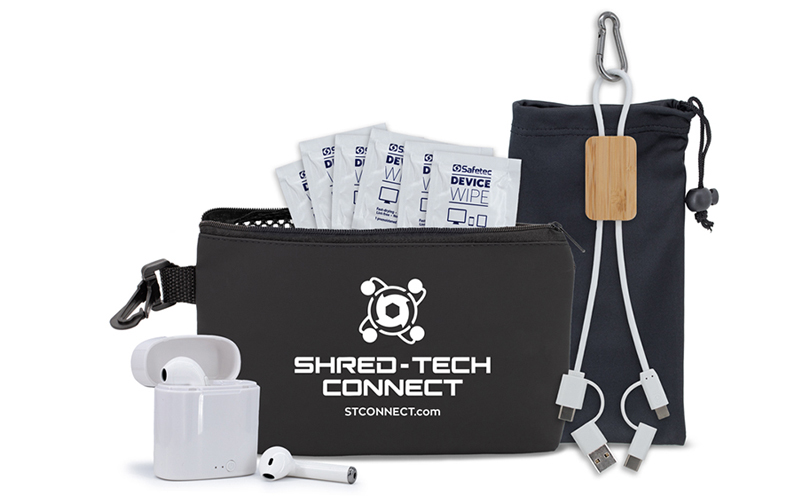 10 pcs Do It All Tech Kit in Black Mesh Zipper Pouch